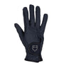 Equestro Women's Gloves In Soft Technical Fabric With Glitter Logo #colour_blue