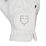 Equestro Women's Gloves In Soft Technical Fabric With Glitter Logo #colour_white