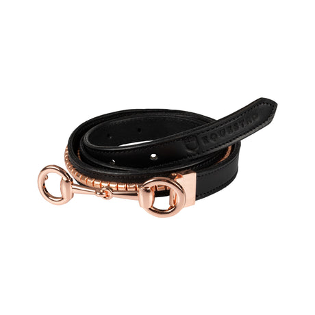 Equestro Women's Clincher Belt Snaffle Bit Buckle #colour_black-gold