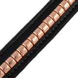 Equestro Women's Clincher Belt Snaffle Bit Buckle #colour_black-gold