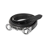 Equestro Women's Clincher Belt Snaffle Bit Buckle #colour_black-silver