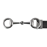 Equestro Women's Clincher Belt Snaffle Bit Buckle #colour_black-silver