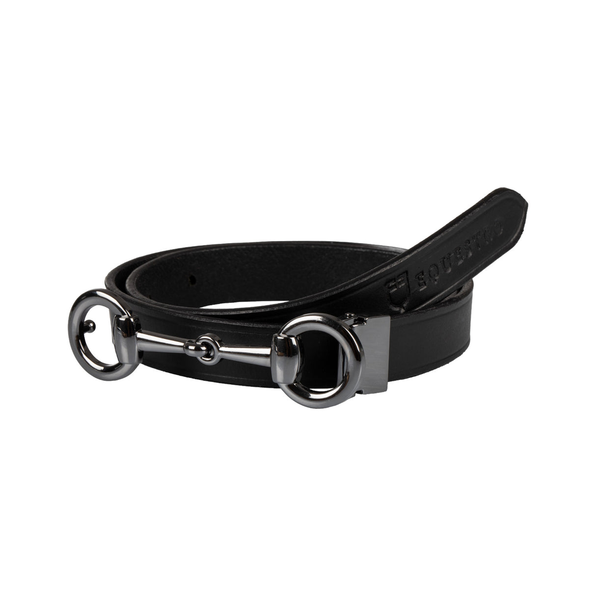 Equestro Women's Belt Snaffle Bit Buckle #colour_black