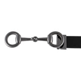 Equestro Women's Belt Snaffle Bit Buckle #colour_black