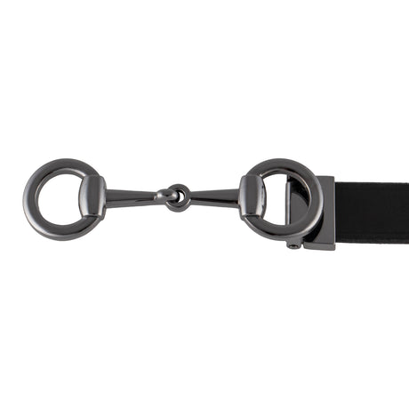 Equestro Women's Belt Snaffle Bit Buckle #colour_black