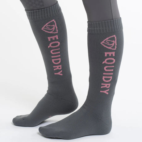 EQUIDRY Waterproof Socks #colour_grey-pale-pink