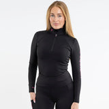 EQUIDRY Women's Water Repellent Base Layer #colour_black-peacock-pink