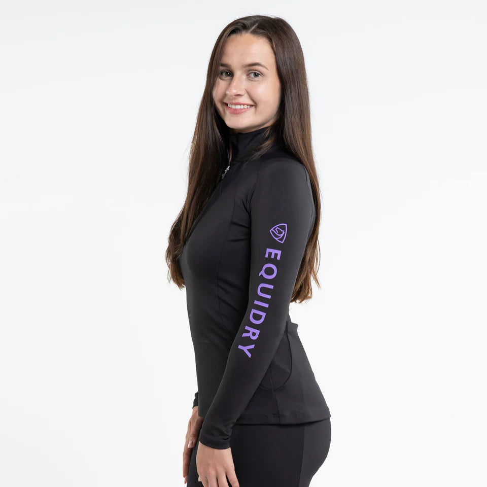 EQUIDRY Women's Water Repellent Base Layer #colour_black-lilac