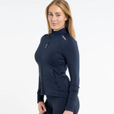 EQUIDRY Women's Water Repellent Zip up Top #colour_navy-white
