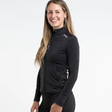 EQUIDRY Women's Water Repellent Zip up Top #colour_black-white