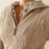 Ariat Women's Alamere 1/2 Zip Sweater #colour_beige