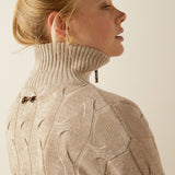 Ariat Women's Alamere 1/2 Zip Sweater #colour_beige