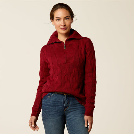 Ariat Women's Alamere 1/2 Zip Sweater #colour_red