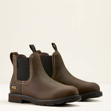 Ariat Men's Groundbreaker Chelsea Waterproof Soft Toe Work Boot #colour_brown