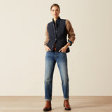 Ariat Women's Woodside Vest - Navy/Navy Floral Print #colour_navy-navy-floral-print