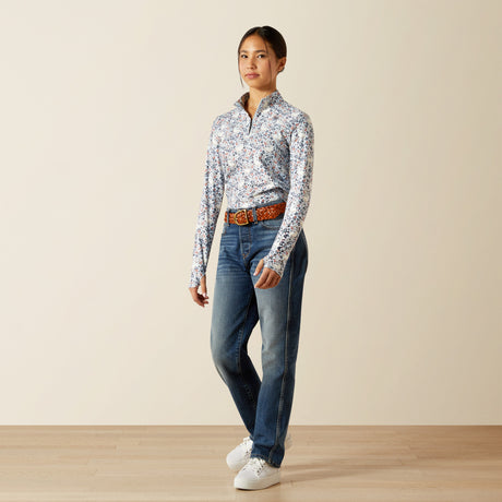 Ariat Youth Lowell 3.0 1/4 Zip Long Sleeve Baselayer - Posey Pony Print #colour_posey-pony-print