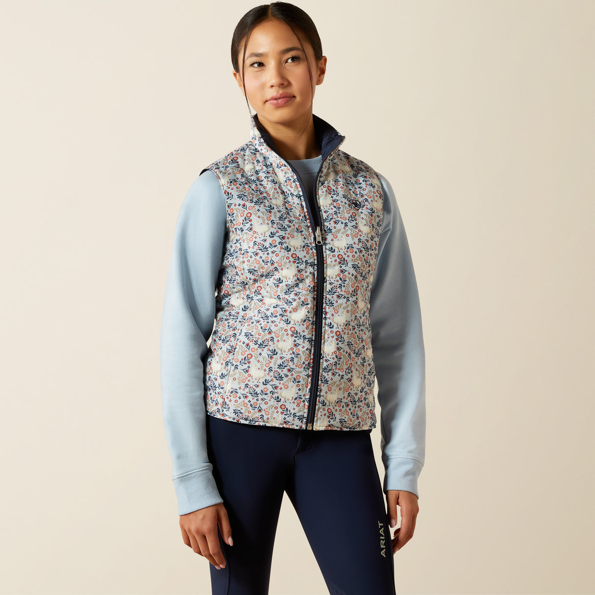 Ariat Youth Bella Insulated Reversible Vest #colour_posey-pony-print