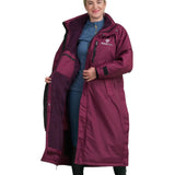 EQUIDRY Women's Thick Fleece Evolution Stowaway Hood #colour_plum-plum
