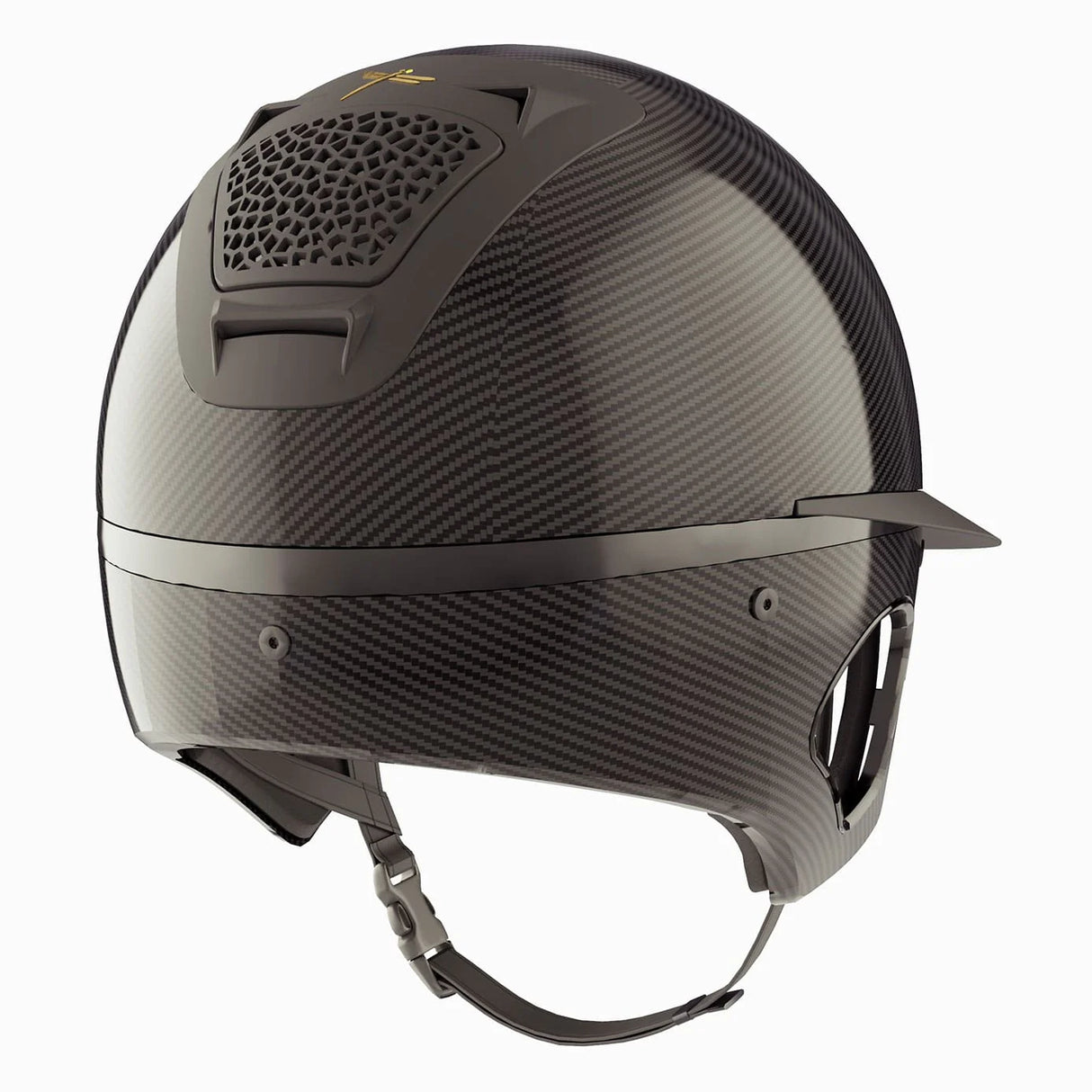 Freejump Voronoi Carbon Black Full Protection Wide Visor Riding Hat #colour_black-matte