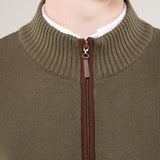 Toggi Men's Ferndale Zip Neck Knitted Sweater #colour_moss