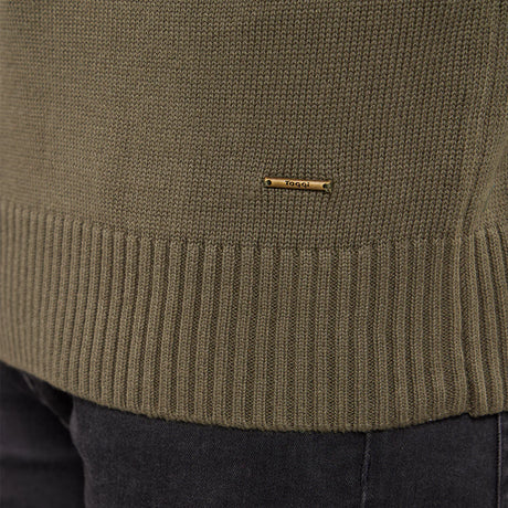 Toggi Men's Ferndale Zip Neck Knitted Sweater #colour_moss