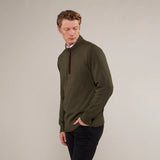 Toggi Men's Ferndale Zip Neck Knitted Sweater #colour_moss