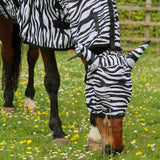 GS Equestrian Zebra Print Fly Rug #colour_black/white