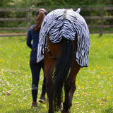 GS Equestrian Zebra Print Fly Rug #colour_black/white