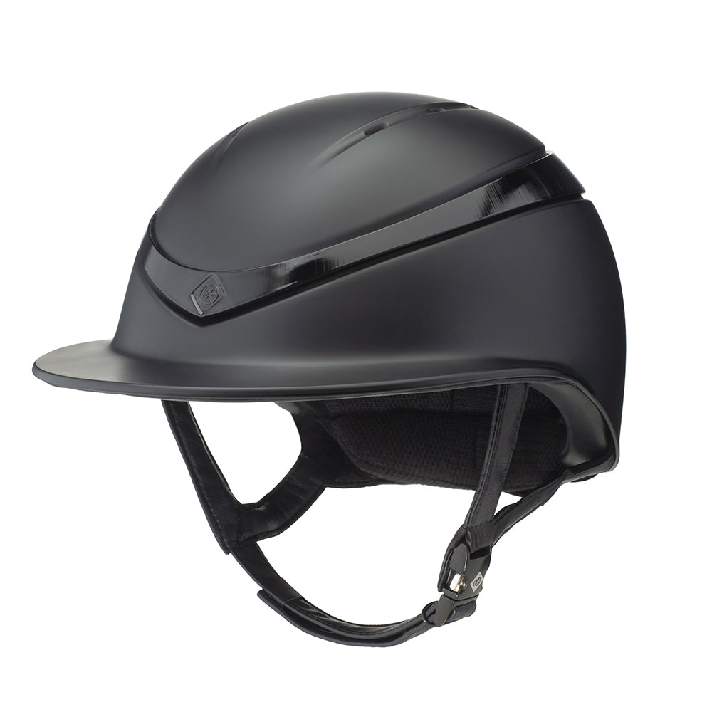 Charles Owen Halo Luxe Wide Peak Black Matte/Black Gloss Riding Hat