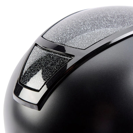 Champion Insight Glitter Oval Wide Peak Riding Hat #colour_matt-black-sparkle-black