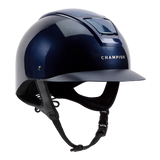 Champion Insight Glitter Round Standard Peak Riding Hat #colour_metallic-navy-sparkle-navy