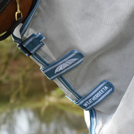 Weatherbeeta Comfitec Hexi Shield Combo Neck #colour_silver-teal-blue
