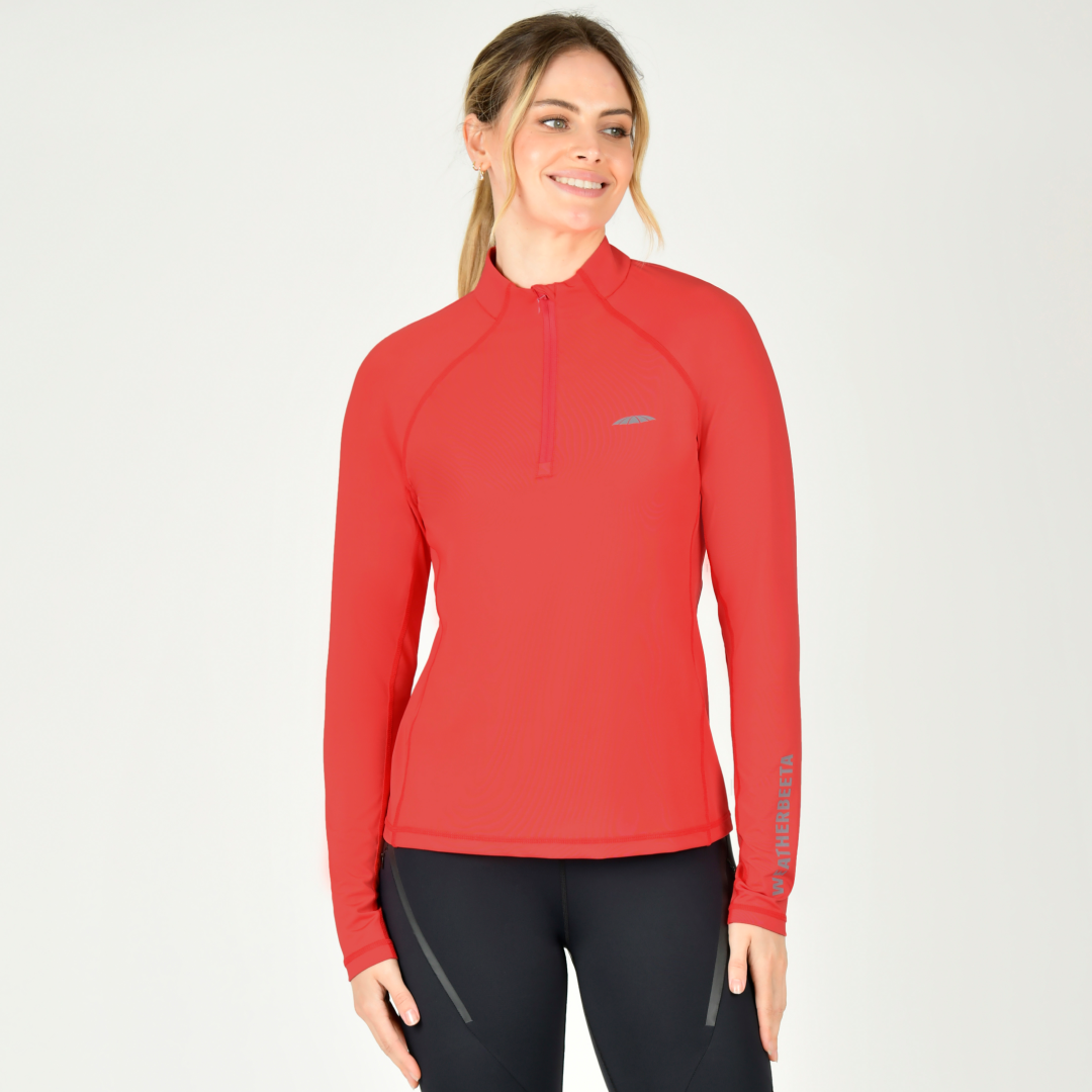 Weatherbeeta Prime Long Sleeve Ladies Top #colour_bittersweet-red