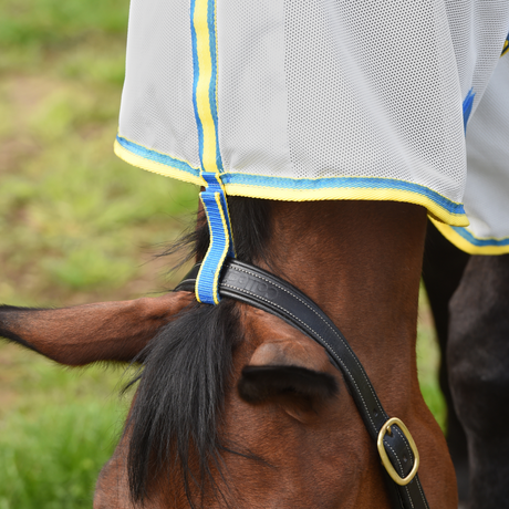 Weatherbeeta Comfitec Zephyr Plus Mesh Combo Neck #colour_silver-blue-lemon