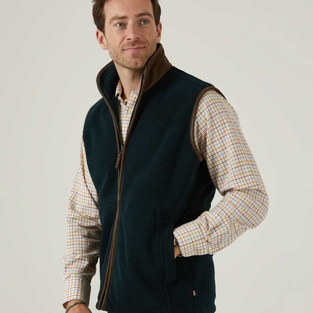 Alan Paine Aylsham Men's Fleece Gilet #colour_dark-navy
