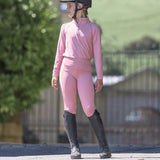 EQUIDRY Children's Water Repellent Leggings #colour_pale-pink-grey