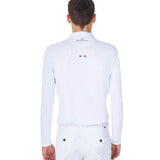 Equestro Men's Long-Sleeved Competition Polo Shirt Equestro X Fise #colour_white
