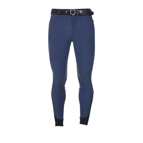 Equestro Men's Knee Grip Breeches Equestro X Fise #colour_blue