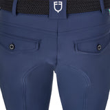 Equestro Men's Knee Grip Breeches Equestro X Fise #colour_blue