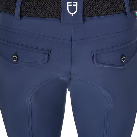 Equestro Men's Knee Grip Breeches Equestro X Fise #colour_blue