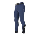 Equestro Men's Knee Grip Breeches Equestro X Fise #colour_blue