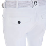 Equestro Men's Knee Grip Breeches Equestro X Fise #colour_white