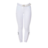Equestro Women's Knee Grip Breeches Equestro X Fise #colour_white