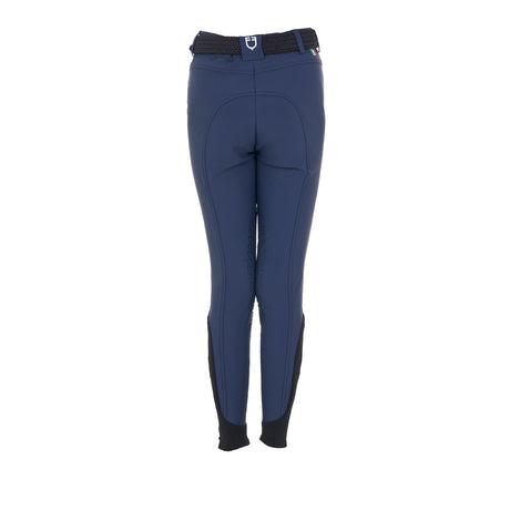 Equestro Kids' Unisex Knee Grip Breeches Equestro X Fise #colour_blue