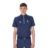 Equestro Men's Training Polo Shirt With Italian Flag Zip Equestro X Fise