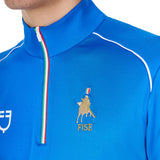 Equestro Men's Training Polo Shirt With Italian Flag Zip Equestro X Fise
