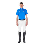 Equestro Men's Training Polo Shirt With Italian Flag Zip Equestro X Fise