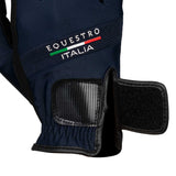 Equestro Gloves In Technical Fabric Equestro X Fise #colour_blue