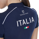 Equestro Women's Training Polo Shirt With Italian Flag Zip Equestro X Fise