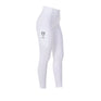 Equestro Women's Slim Fit Full Grip Leggings Equestro X Fise #colour_white